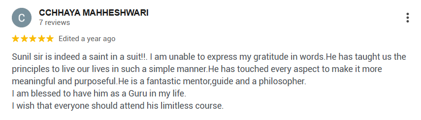 Google review from Cchhaya Mahheshwari