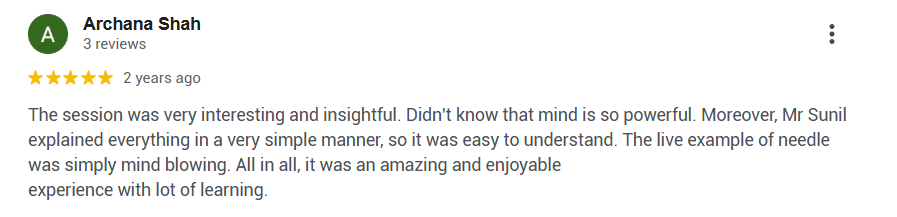 Google review from Archana Shah